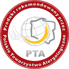 Logo atestu wydawanego przez Polskie Towarzystwo Alergologiczne