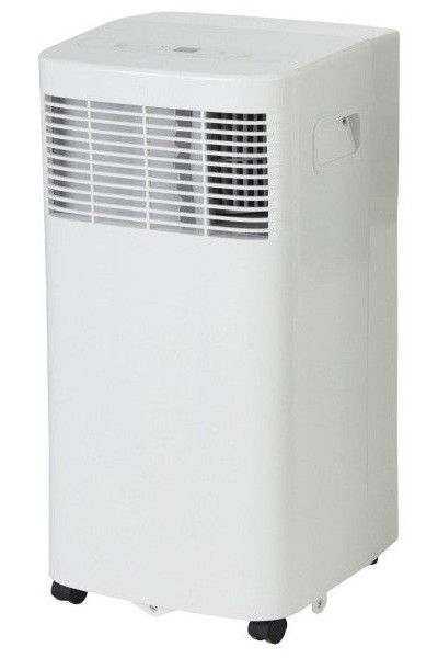 Klimatyzator przenośny z Castoramy 5 kBTU na białym tle.