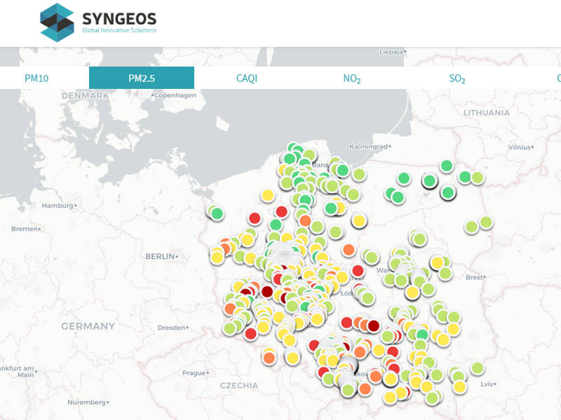 Mapa czystości powietrza Syngeos