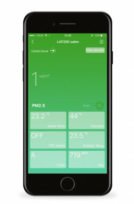 Aplikacja mobilna do oczyszczacza powietrza LIFAair LAF200