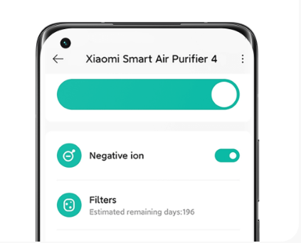 Aplikacja Xiaomi Home powiadomienie o wymianie filtra