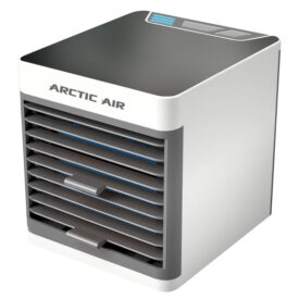 Klimatyzer powietrza Rovus Arctic Air Ultra na białym tle.