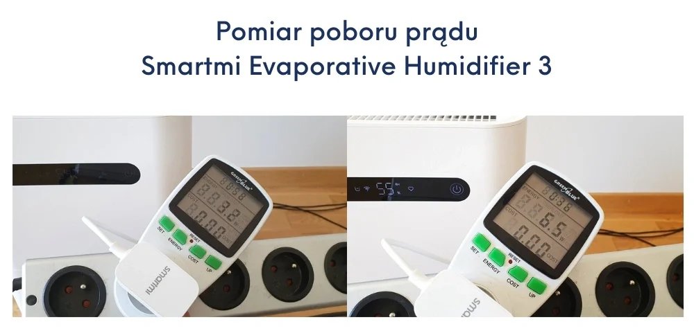 Pobór prądu nawilżacza ewaporacyjny Xiaomi Smartmi Evaporative Humidifier 3. Test