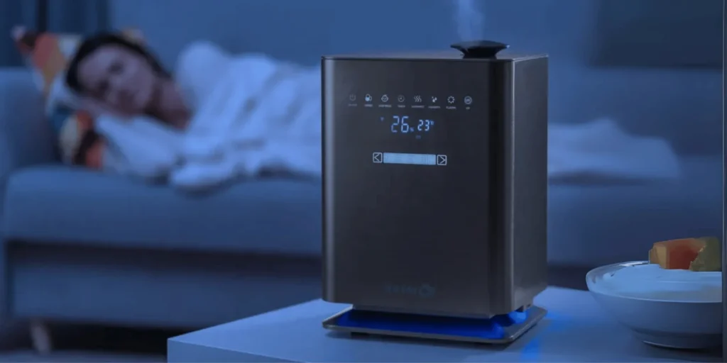Nawilżacz powietrza Setti+ Smart AH900 w sypialni