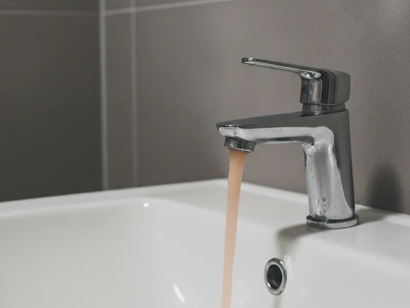 Odżelaziacz wody - brudna woda z kranu