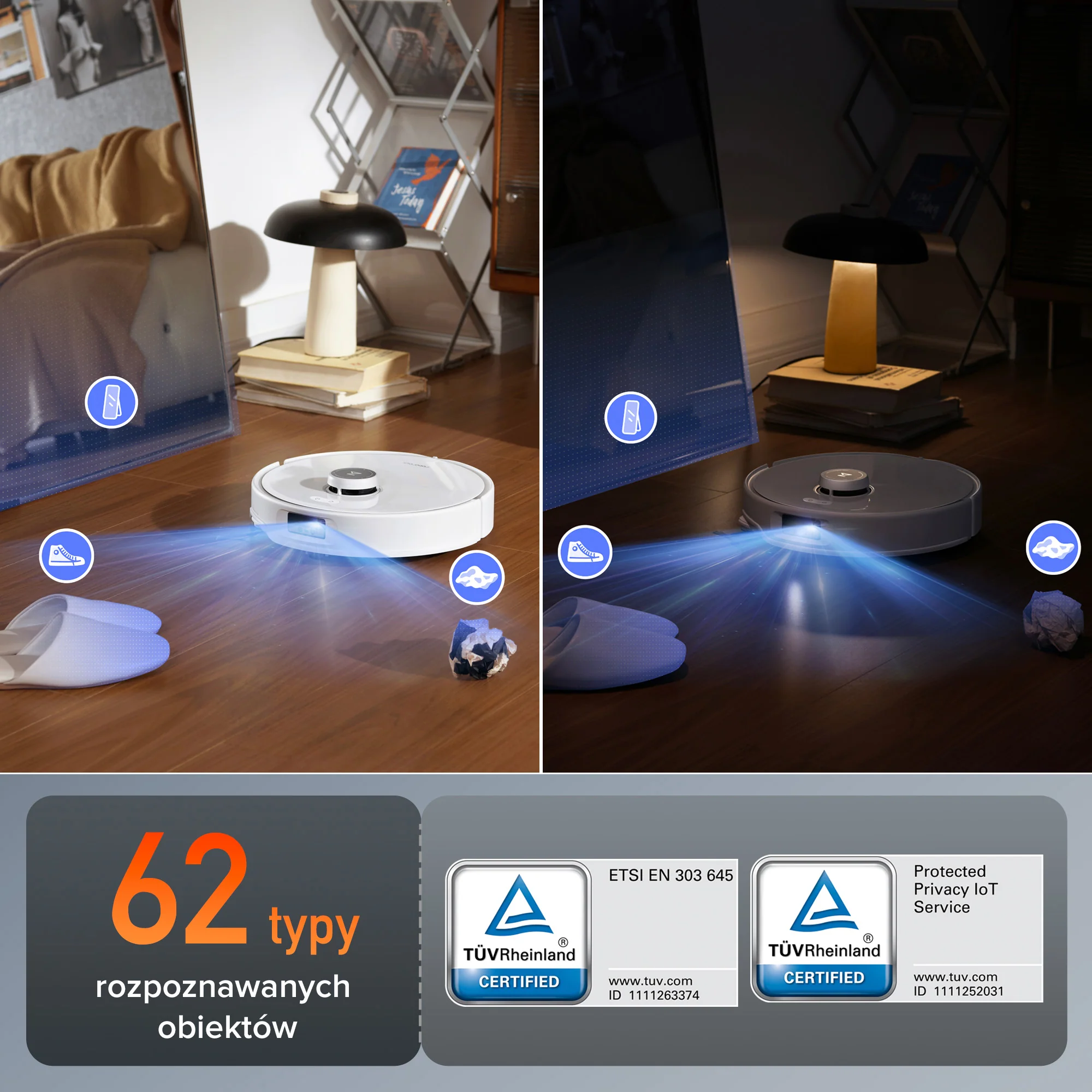 Rozpoznawanie obiektów przez Roborocka Qrevo 5v1.