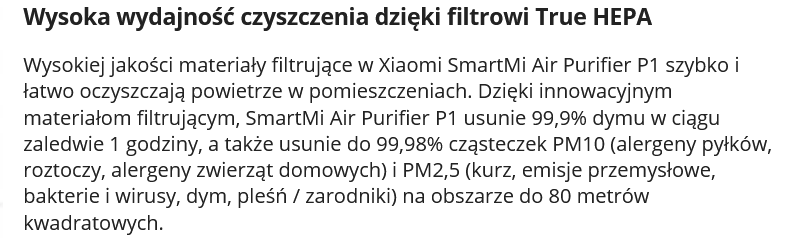 Xiaomi Smartmi-filtr-hepa-metraż-błędy