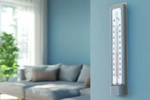 Temperatura w domu na termometrze ściennym