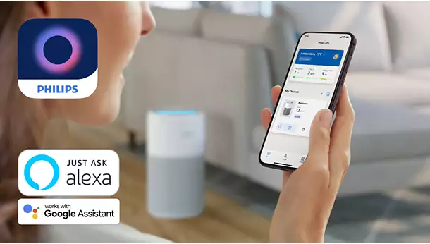 Wygodne zdalne sterowanie dzięki aplikacji mobilnej Air+. Materiały producenta Philips.
