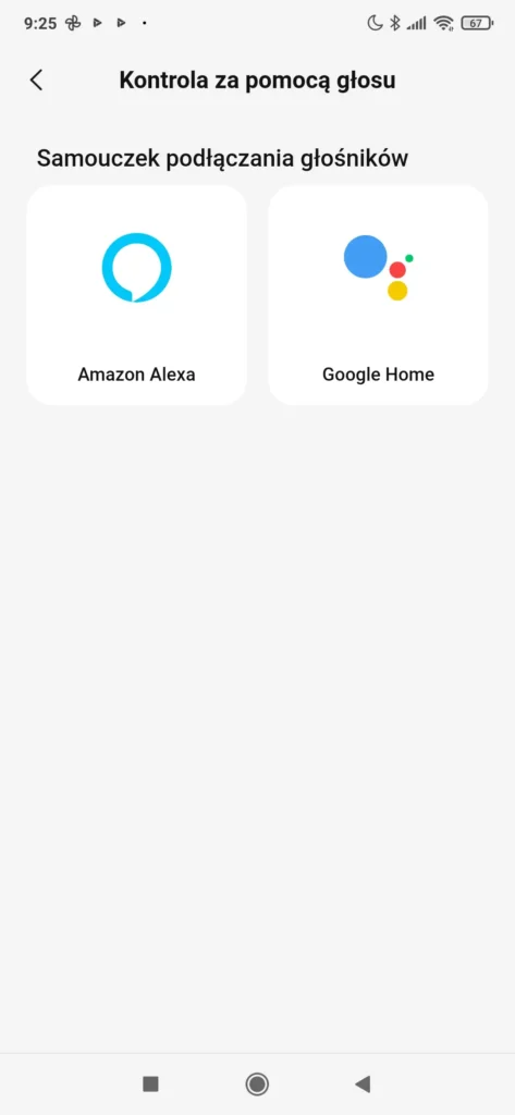 Asystenci GoogleHome i Amazon Alexa dla Dreame AP10. Źródło: zrzut ekranu z aplikacji DreameHome