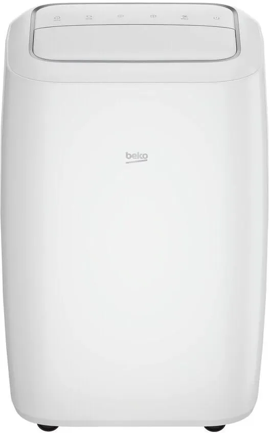 Biały klimatyzator przenośny Beko BP113H z przodu.
