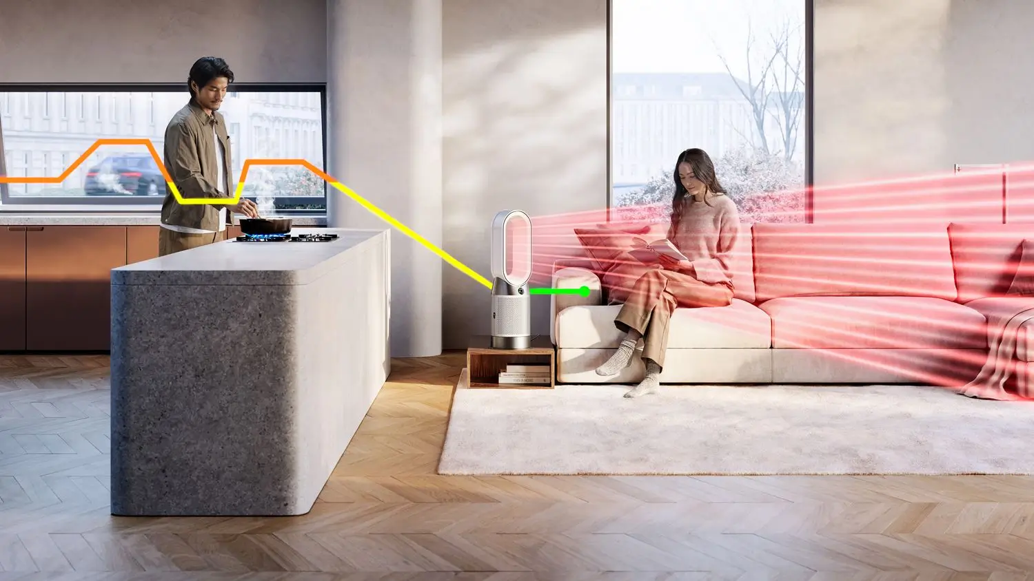 Dyson HP01 w salonie. Źródło: Dyson.pl