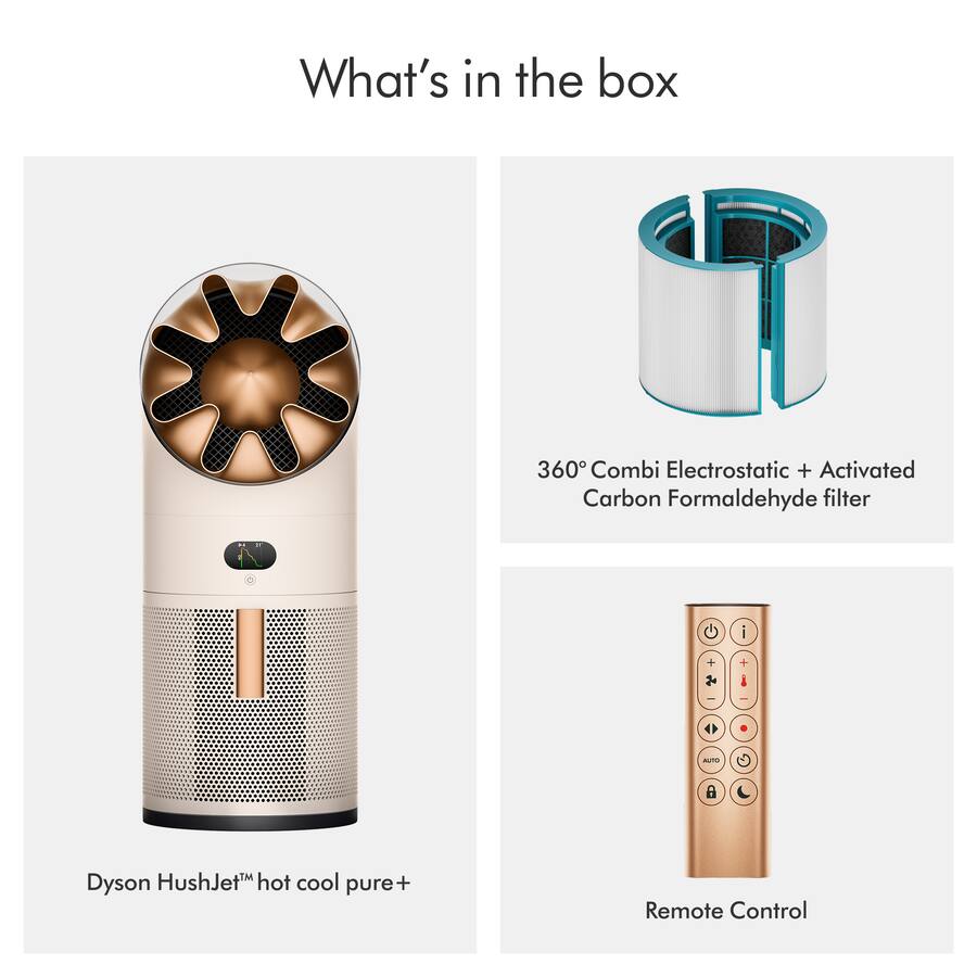 Dyson HushJet Hot Cool Pure+ – zawartość zestawu
