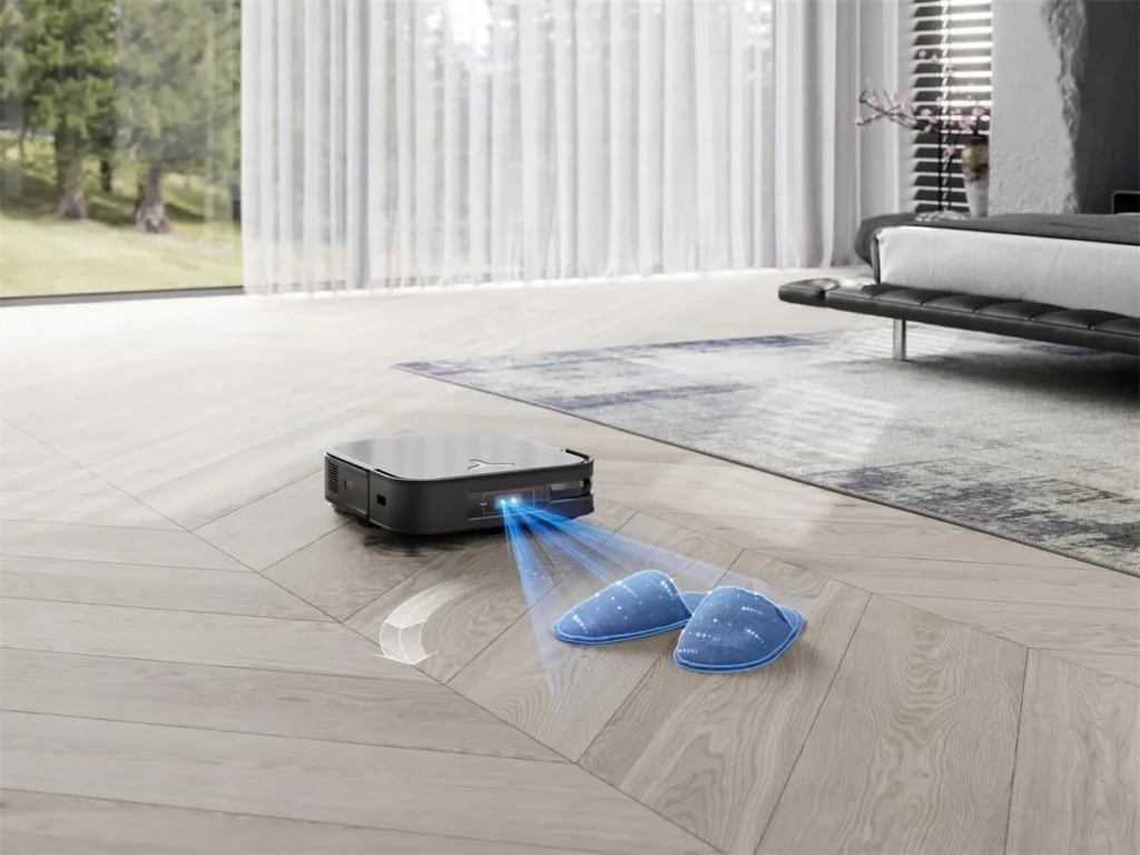 Robot sprzątający Ecovacs Deebot X2 Omni omijający przeszkody