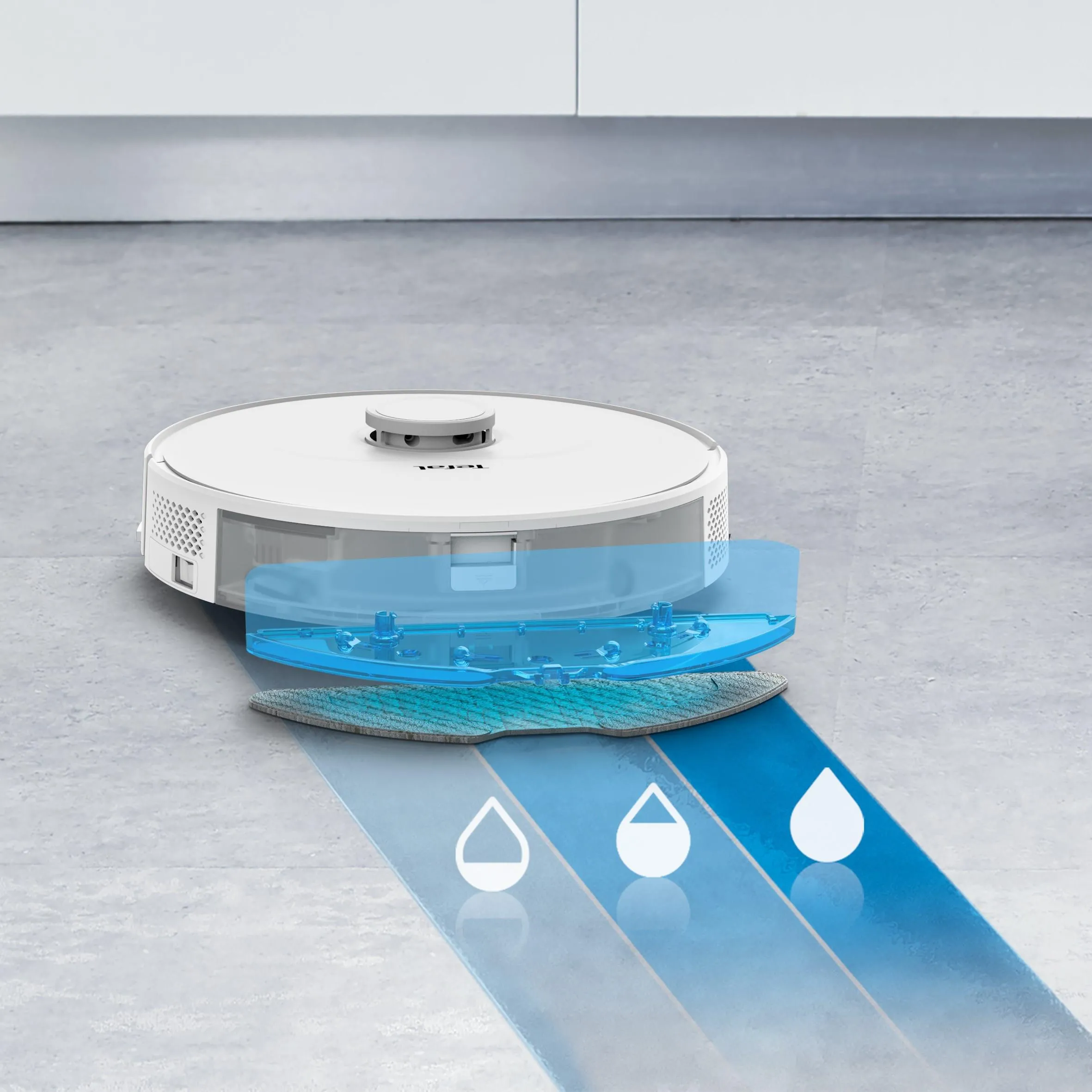 Mopowanie podłóg przez Tefal X-Plorer S75 S+ Animal Allergy. Materiały producenta Tefal