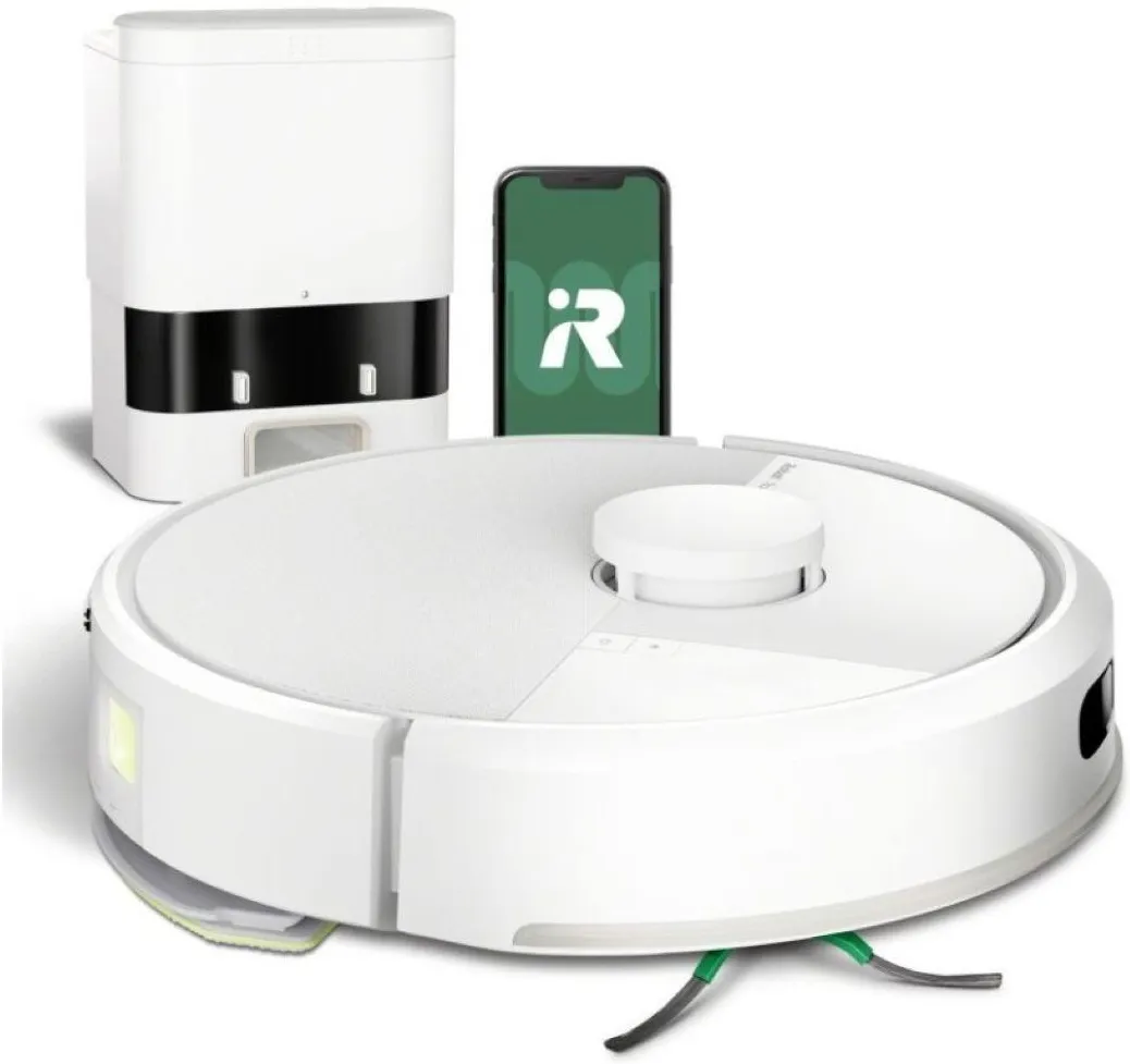 iRobot Roomba Combo 105 AutoEmpty z przodu w wersji białej. Źródło: materiały producenta iRobot.