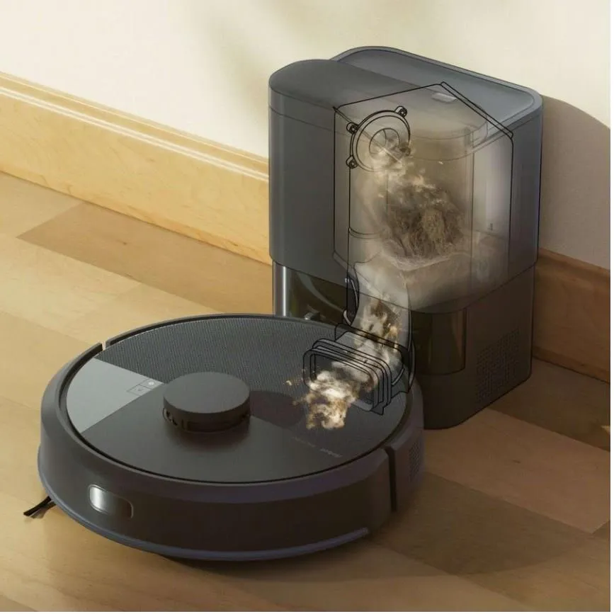 iRobot Roomba 105 AutoEmpty i działanie stacji opróżniającej kurz. Materiały producenta iRobot.