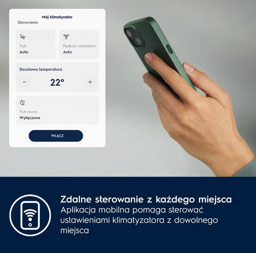 Wi-Fi i obsługa mobilna klimatyzatora przenośnego Electrolux EXP34U339HW 