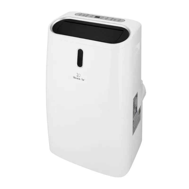 Klimatyzator przenośny Mission Air Polar 4,7KW WiFi widziany od przodu i boku. Materiały producenta Mission Air.