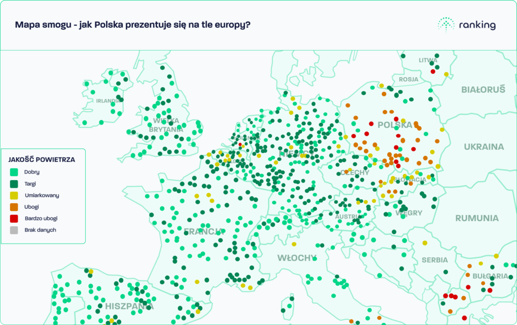 Mapa smogu – jak Polska prezentuje się na tle Europy?