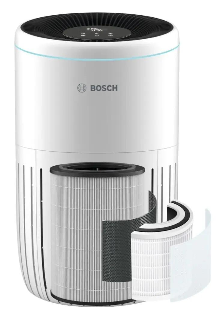 Scbemat mechanizmu filtracji cząstek Bosch Air4000.