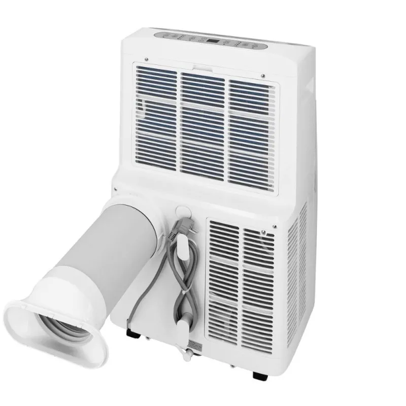 Klimatyzator przenośny Mission Air Polar 4,7KW WiFi widziany od tyłu rurą wyrzutową. Materiały producenta Mission Air.