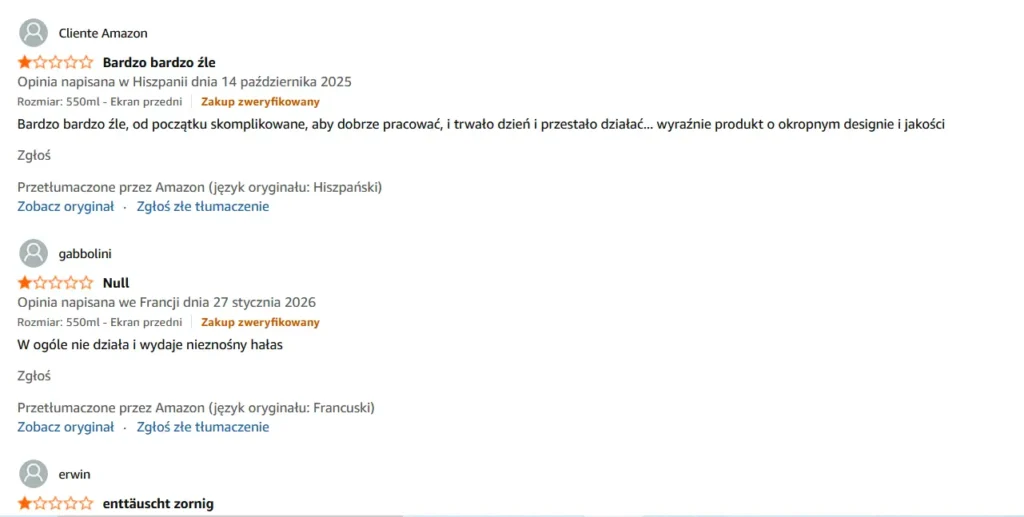 Opinie o nawilżaczu powietrza na baterie Cecotec Pure Aroma 550 Cordless. Źródło: Zrzuty ekranu z serwisu Allegro.pl