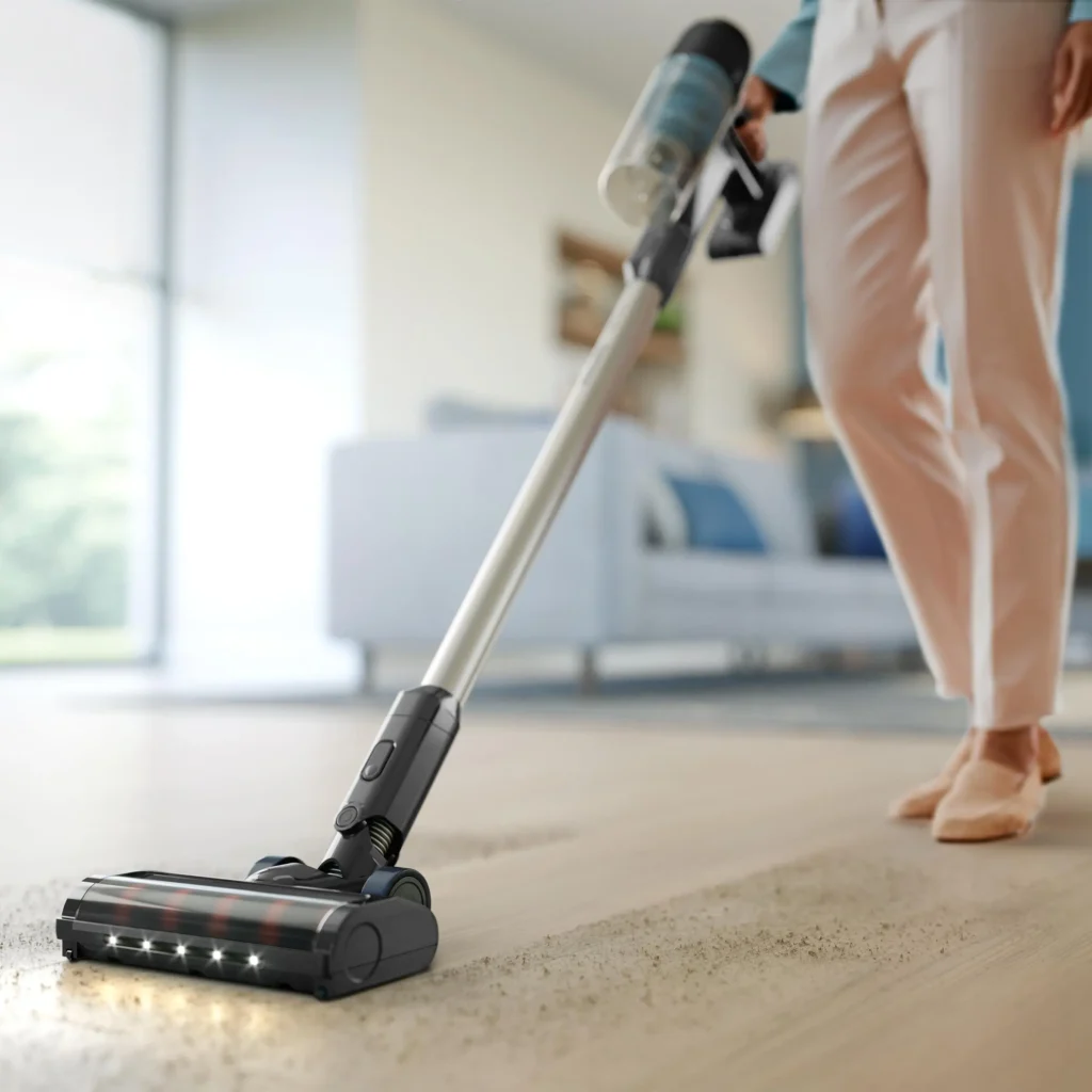 Sprzątanie salonu przez Philips XC3131/01 z podświetleniem szczotki