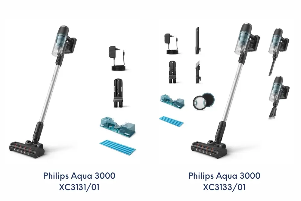 Philips Aqua 3000 XC3131/01 i XC3133/01 - porównanie zestawów