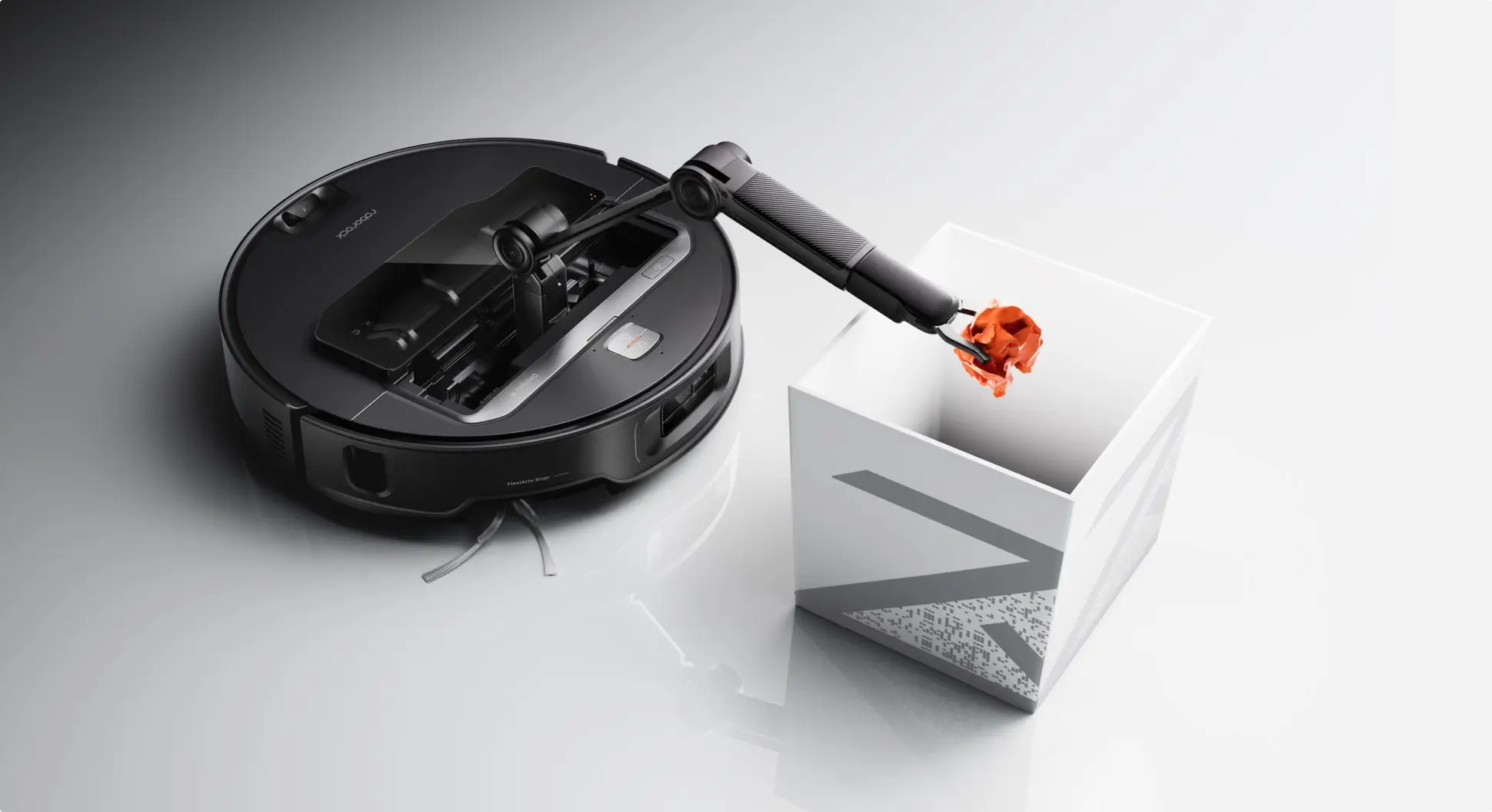 Odkładanie zabawek przez bioniczne ramię Omnigrip w Roborock Saros Z70