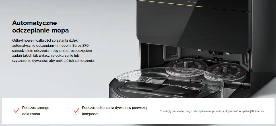Stacja dokująca w Roborock Saros Z70. Materiały producenta Roborock