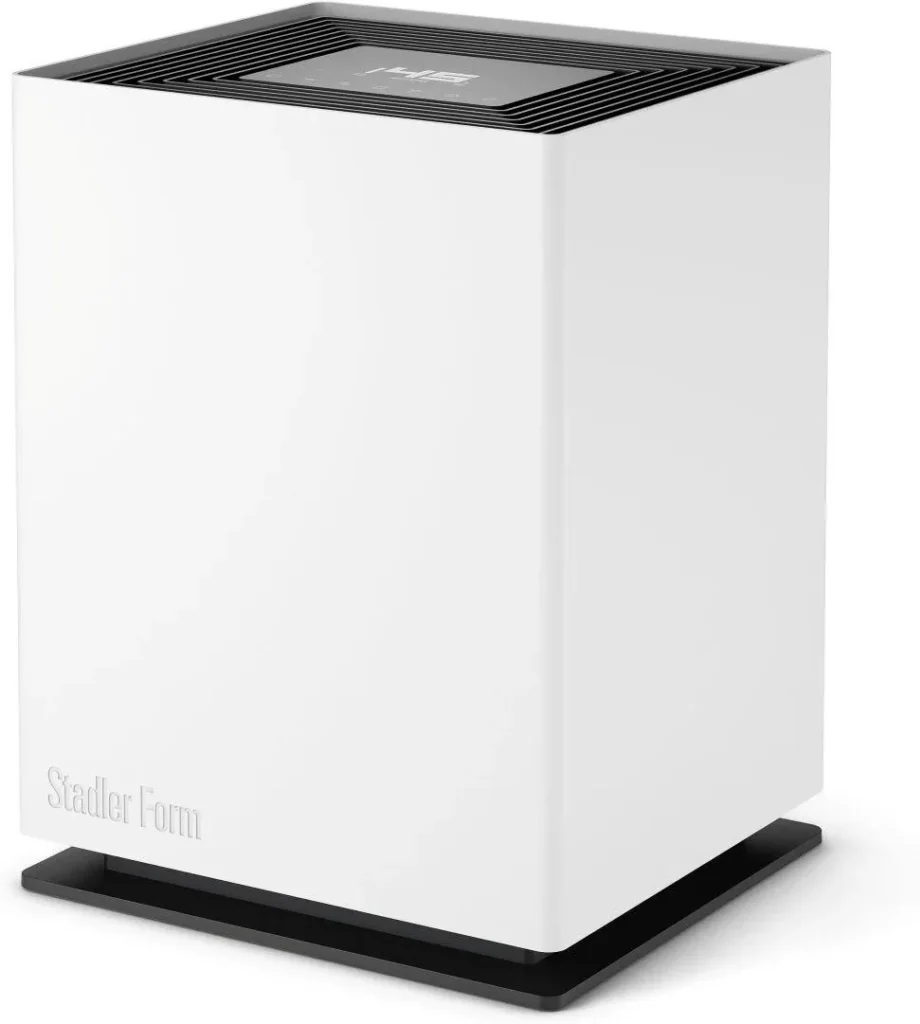 Nawilżacz powietrza Stadler Form Noah z przodu i z boku.