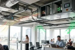 zdjęcie przedstawia system recyrkulacji powietrza w biurze