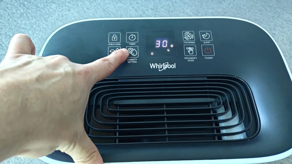 Whirlpool DE20W5252 panel sterowania i ustawienia higrostatu