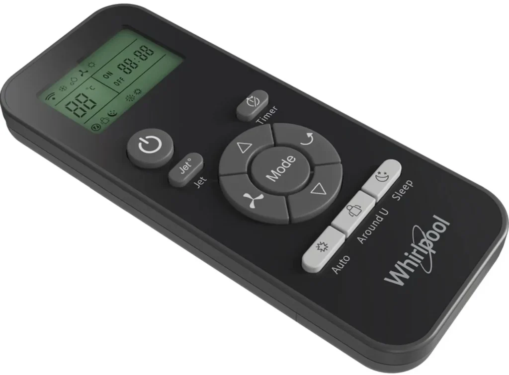 Pilot klimatyzatora przenośnego Whirlpool PACFCO29 B. Materiały producenta Whirlpool
