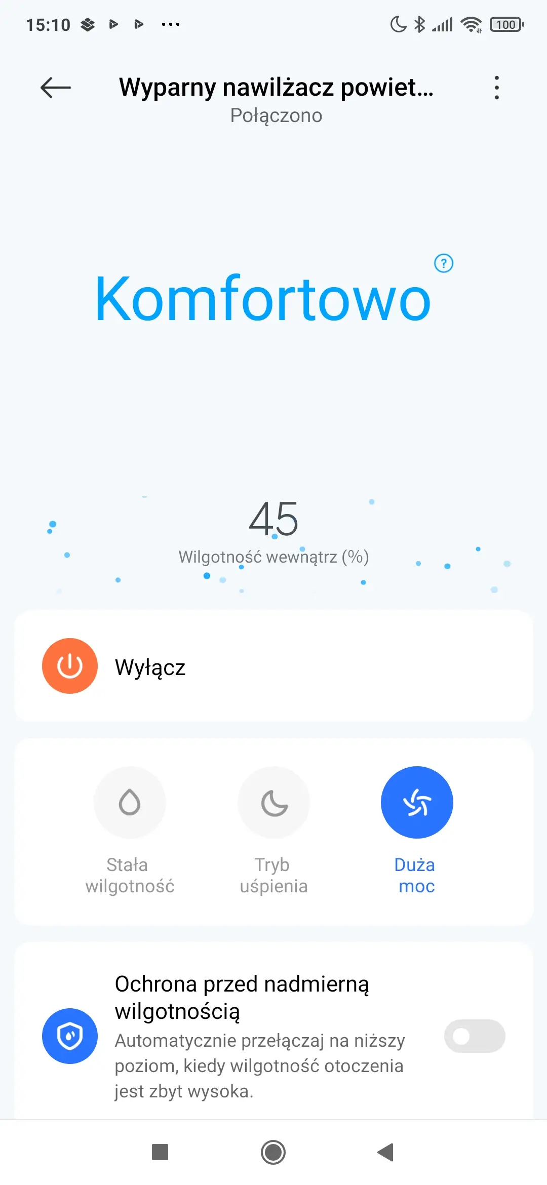 Aplikacja mobilna Xiaomi Home do nawilżacza Xiaomi Smart Evaporative Humidifier